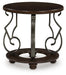 Signature Design Dark Brown Round End Table