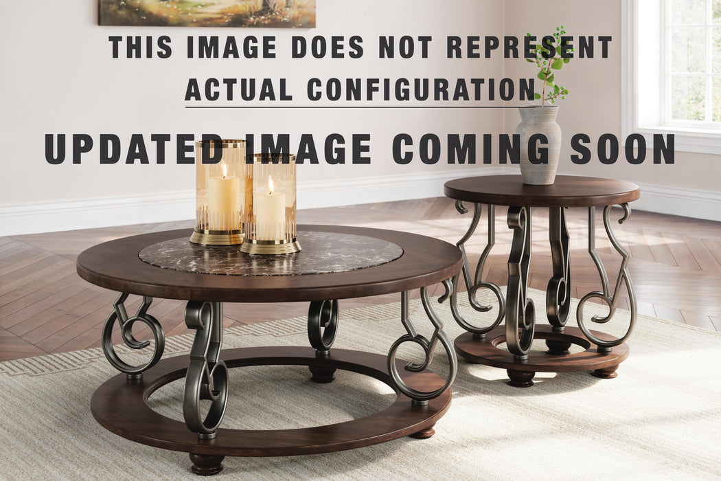 Signature Design Dark Brown Round End Table