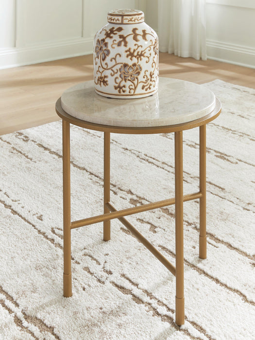 Signature Design Antique Gold Round End Table