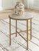 Signature Design Antique Gold Round End Table