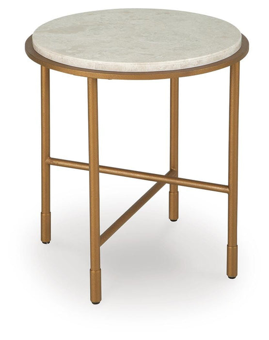 Signature Design Antique Gold Round End Table