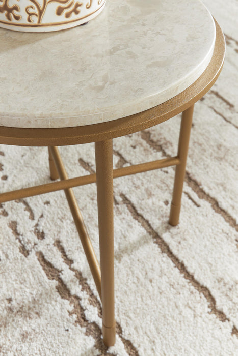 Signature Design Antique Gold Round End Table