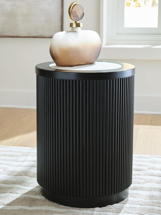 Signature Design Black Round End Table