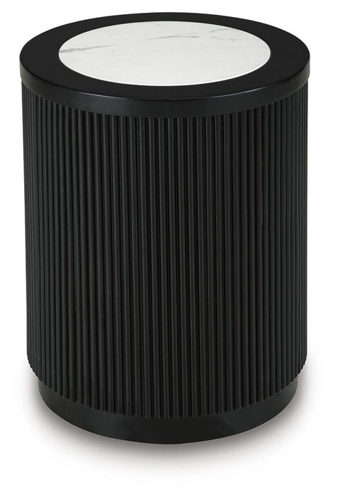 Signature Design Black Round End Table
