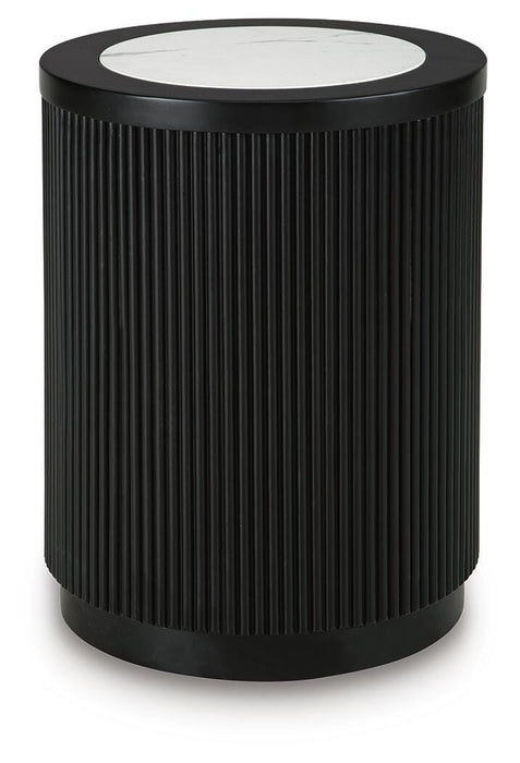Signature Design Black Round End Table