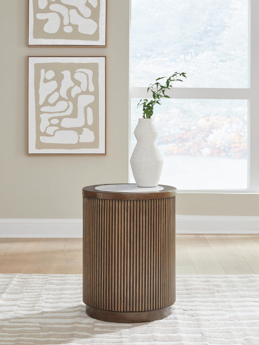 Signature Design Brown Round End Table