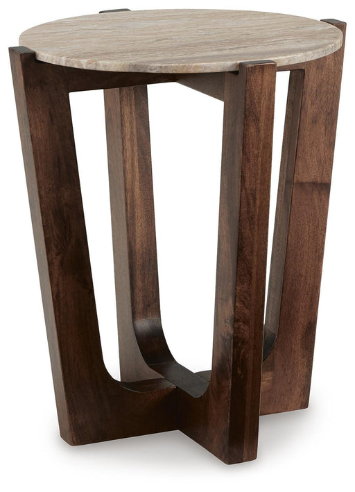 Signature Design Warm Brown Round End Table