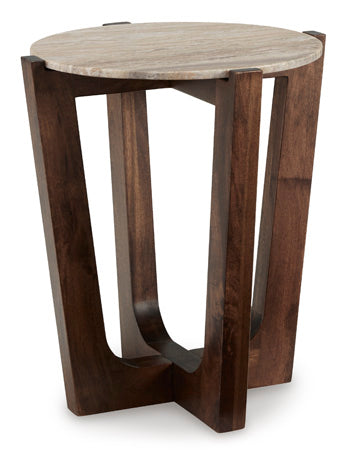 Signature Design Warm Brown Round End Table