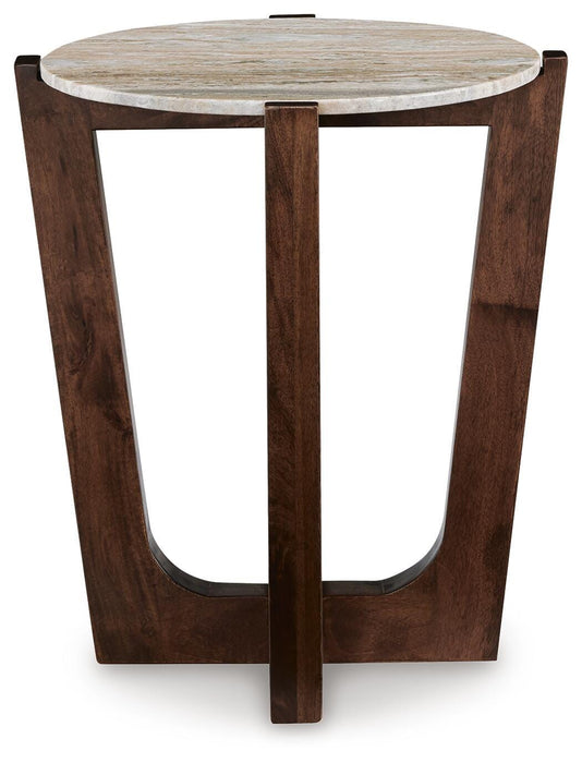 Signature Design Warm Brown Round End Table