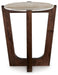 Signature Design Warm Brown Round End Table