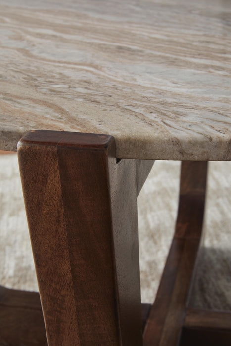 Signature Design Warm Brown Round End Table