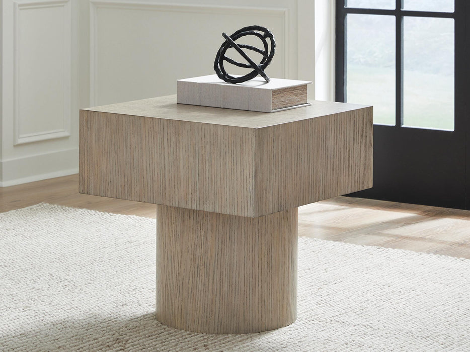 Signature Design Light Grayish Brown Square End Table