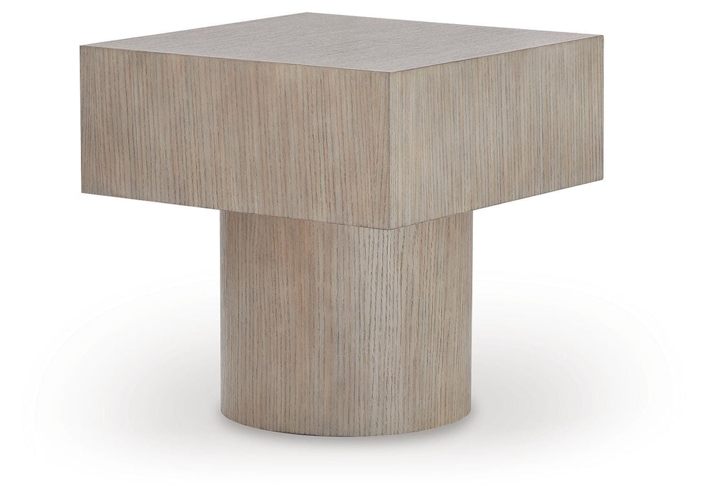 Signature Design Light Grayish Brown Square End Table
