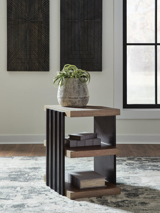 Signature Design Black/Light Brown Rectangular End Table