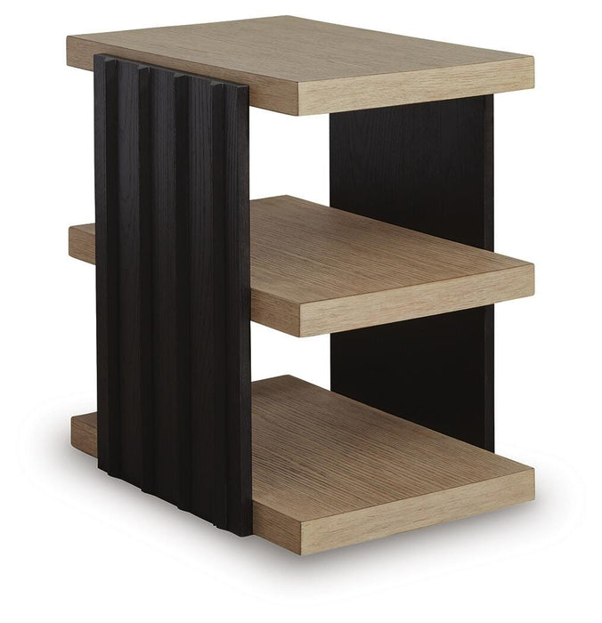 Signature Design Black/Light Brown Rectangular End Table
