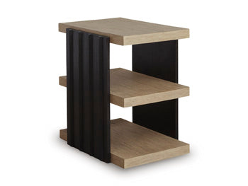 Signature Design Black/Light Brown Rectangular End Table