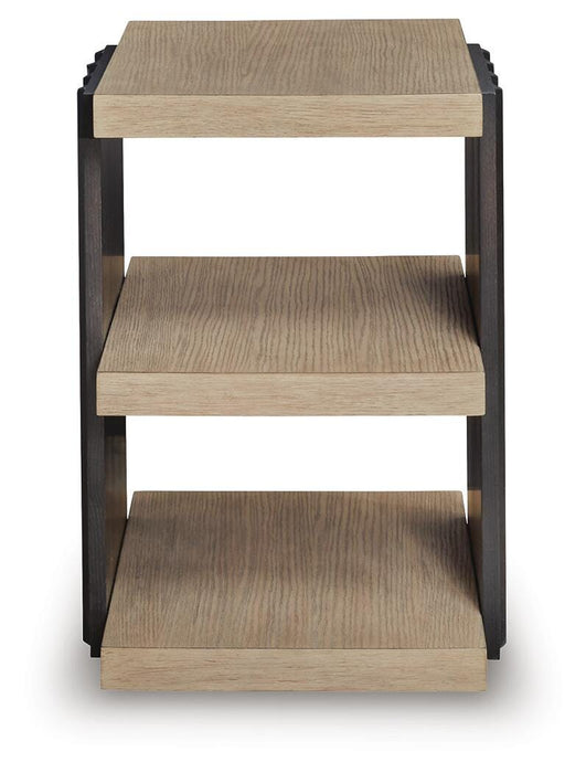 Signature Design Black/Light Brown Rectangular End Table