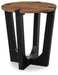 Signature Design Brown/Black Round End Table