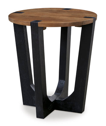 Signature Design Brown/Black Round End Table