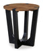 Signature Design Brown/Black Round End Table