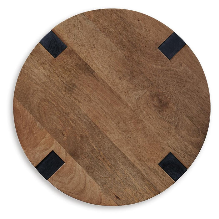 Signature Design Brown/Black Round End Table