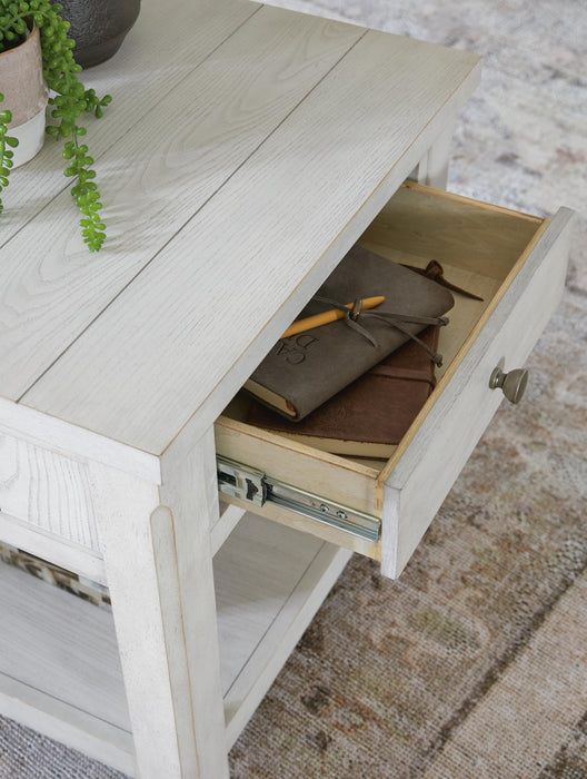 Signature Design Antique White Square End Table