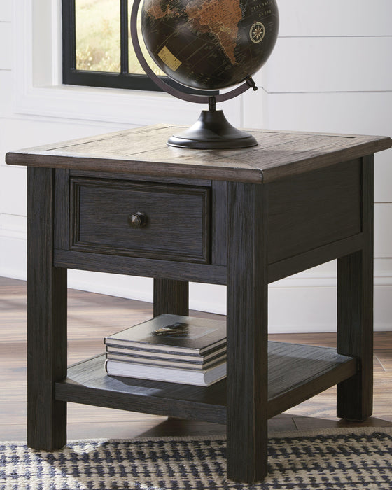 Signature Design Grayish Brown/Black Rectangular End Table