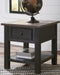 Signature Design Grayish Brown/Black Rectangular End Table
