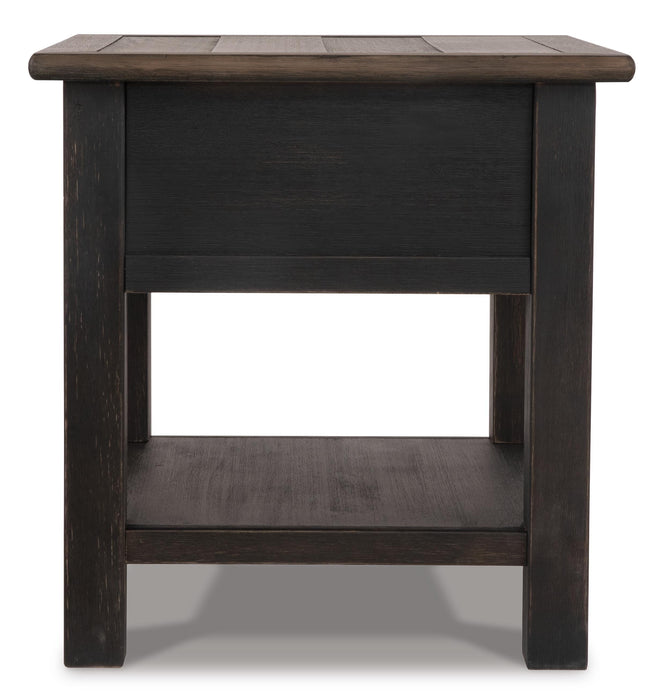 Signature Design Grayish Brown/Black Rectangular End Table