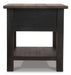 Signature Design Grayish Brown/Black Rectangular End Table