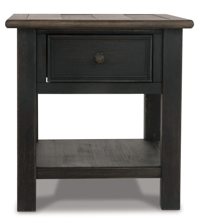 Signature Design Grayish Brown/Black Rectangular End Table
