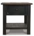 Signature Design Grayish Brown/Black Rectangular End Table