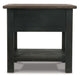 Signature Design Grayish Brown/Black Rectangular End Table