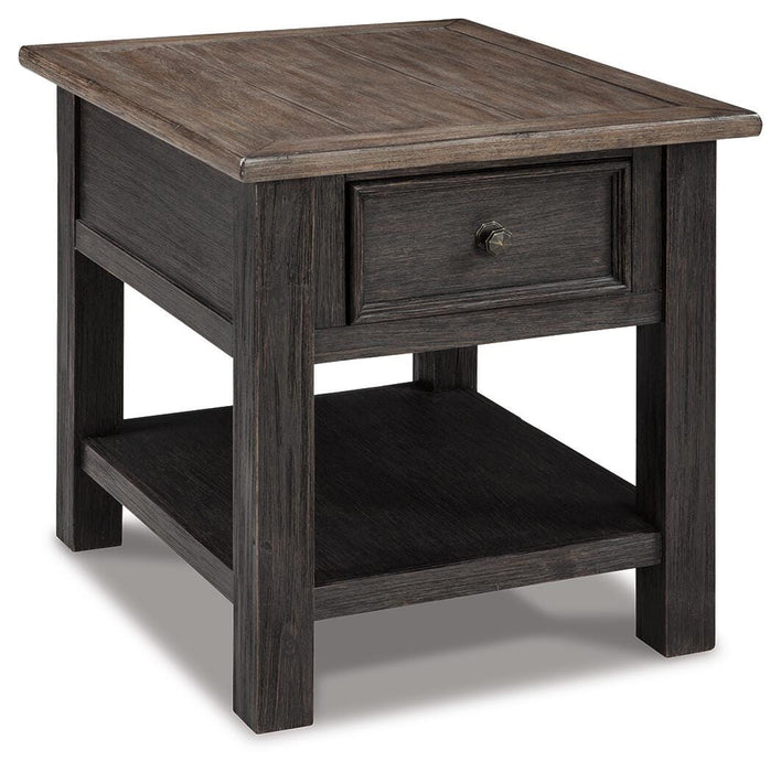 Signature Design Grayish Brown/Black Rectangular End Table