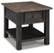 Signature Design Grayish Brown/Black Rectangular End Table