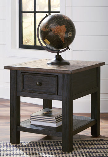 Signature Design Grayish Brown/Black Rectangular End Table