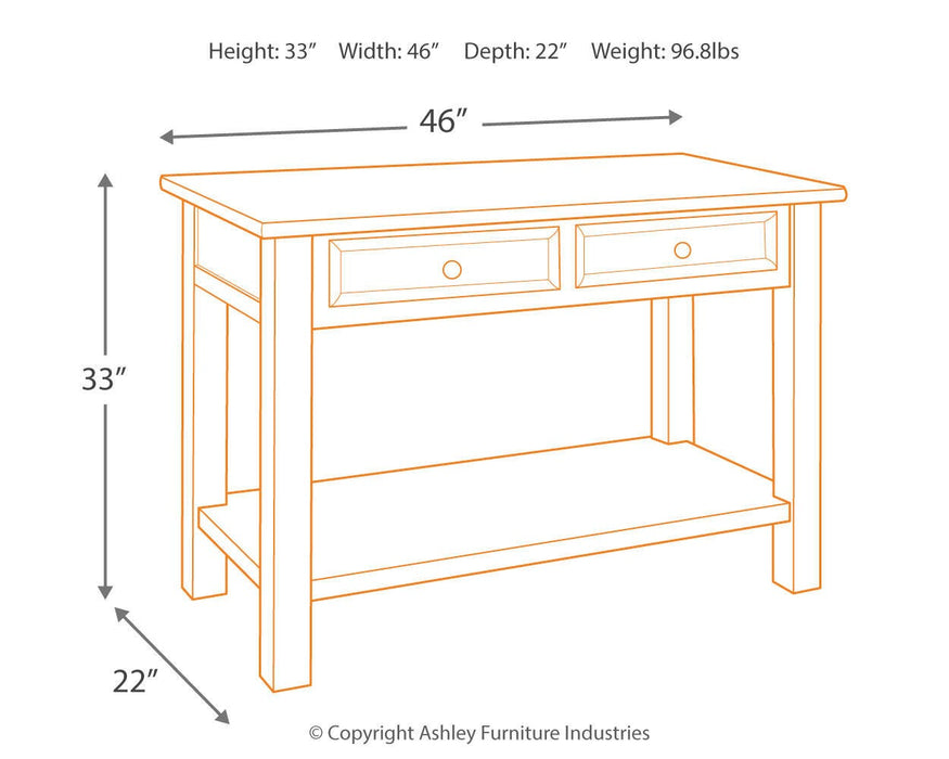 Signature Design Grayish Brown/Black Sofa Table