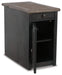 Signature Design Grayish Brown/Black Chair Side End Table