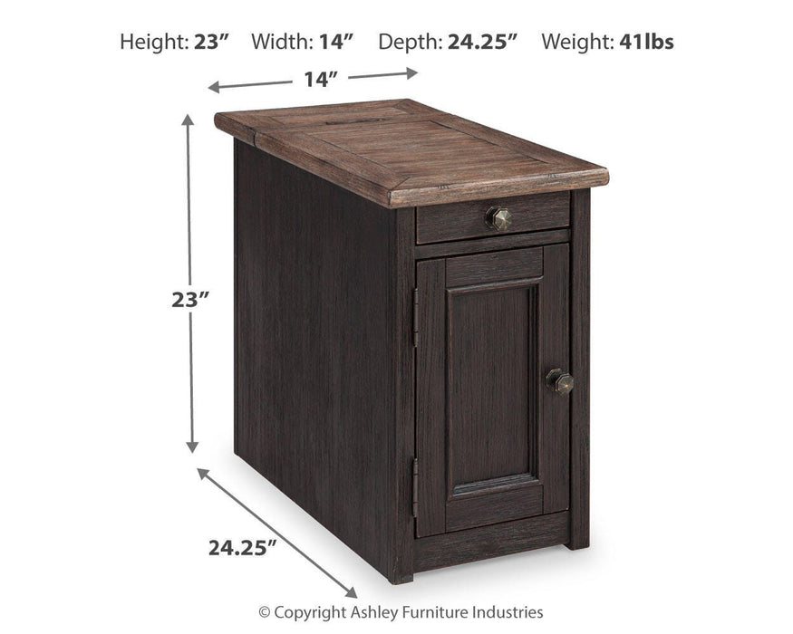 Signature Design Grayish Brown/Black Chair Side End Table