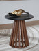Signature Design Warm Brown/Black Round End Table