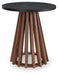 Signature Design Warm Brown/Black Round End Table