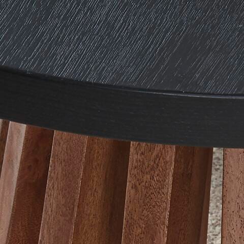Signature Design Warm Brown/Black Round End Table