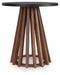 Signature Design Warm Brown/Black Round End Table