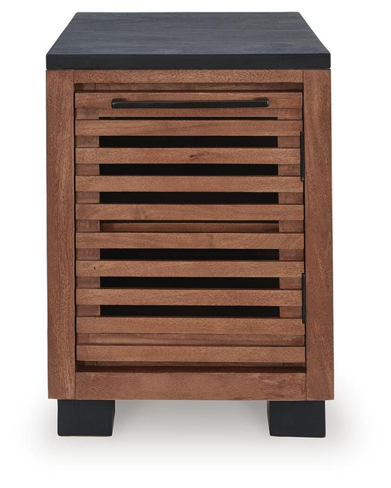 Signature Design Warm Brown/Black Chair Side End Table