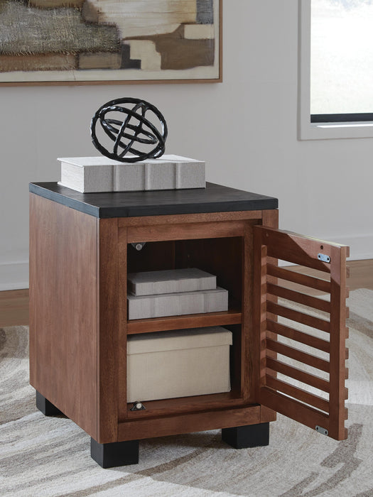 Signature Design Warm Brown/Black Chair Side End Table