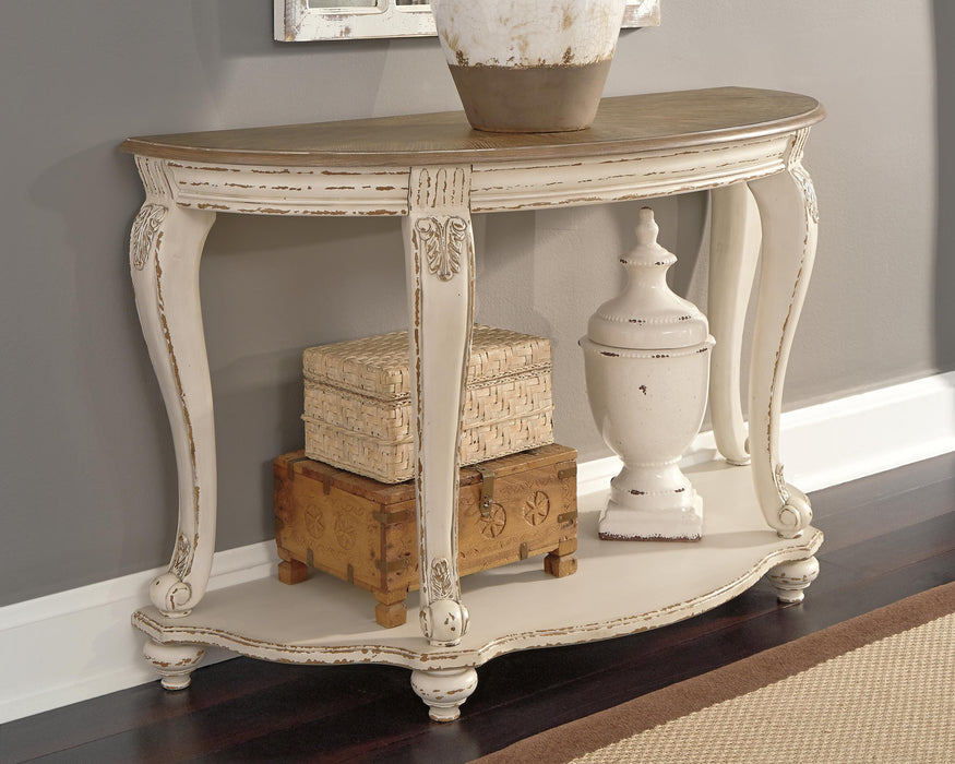 Signature Design White/Brown Sofa Table
