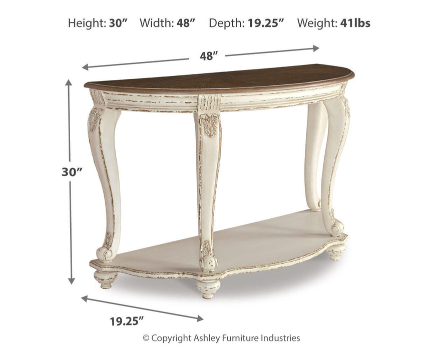 Signature Design White/Brown Sofa Table