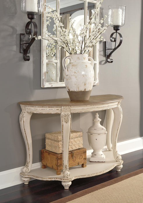 Signature Design White/Brown Sofa Table