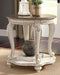 Signature Design White/Brown Round End Table