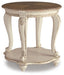 Signature Design White/Brown Round End Table